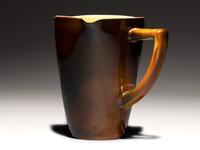 Standard Glaze Tri-Corner Pitcher with Monkey Decoration, 1889