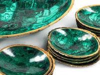 A Thirteen-Piece Malachite Sweetmeat Set