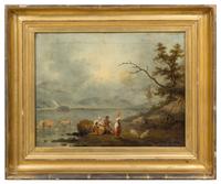 Artist Unknown, (English, 19th Century), River Landscapes with Figures (two works)