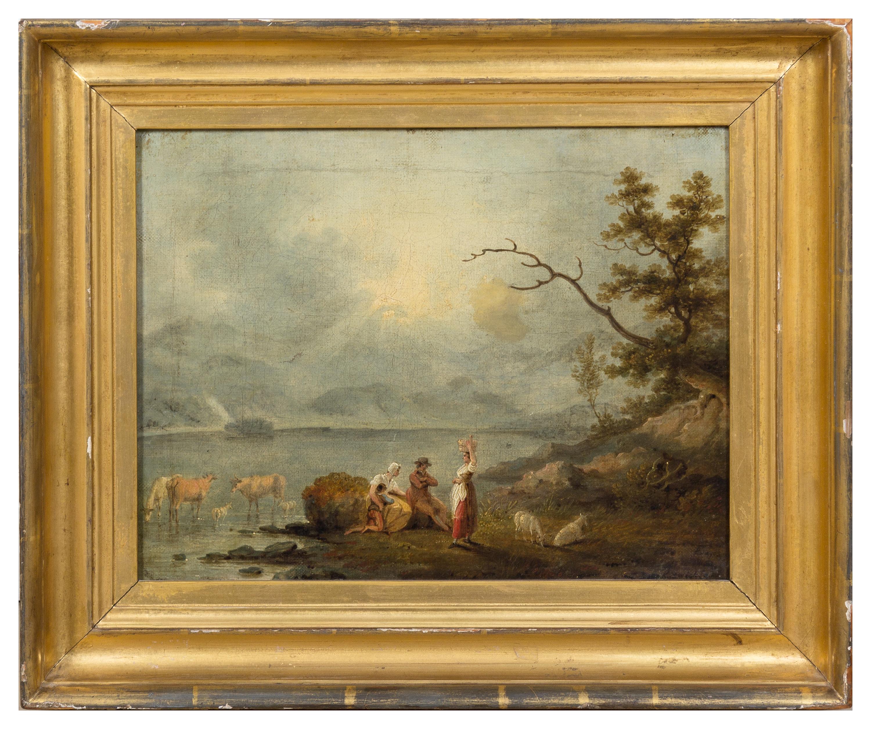 Artist Unknown, (English, 19th Century), River Landscapes with Figures (two works)
