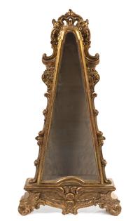 A Rococo Style Giltwood Vitrine Height 49 x width 25 1/2 x depth 5 3/4 inches. — 19TH CENTURY