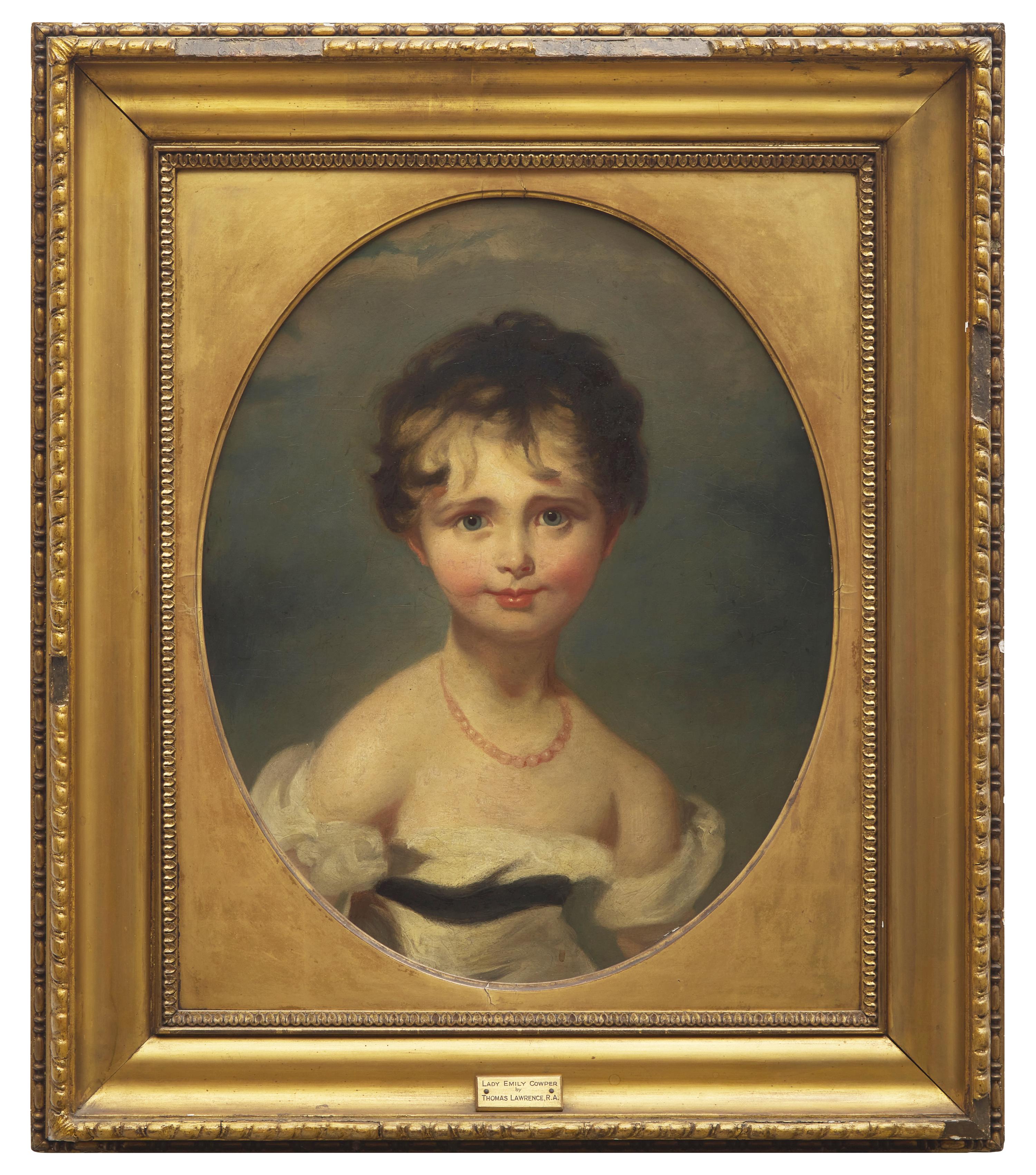 After Sir Thomas Lawrence (British, 1769–1830) — Portrait of Lady Emily Cowper (Later Lady Ashley, Countess of Shaftesbury) - A 19th century copy