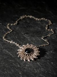Taxco Silver and Onyx Sunburst Necklace