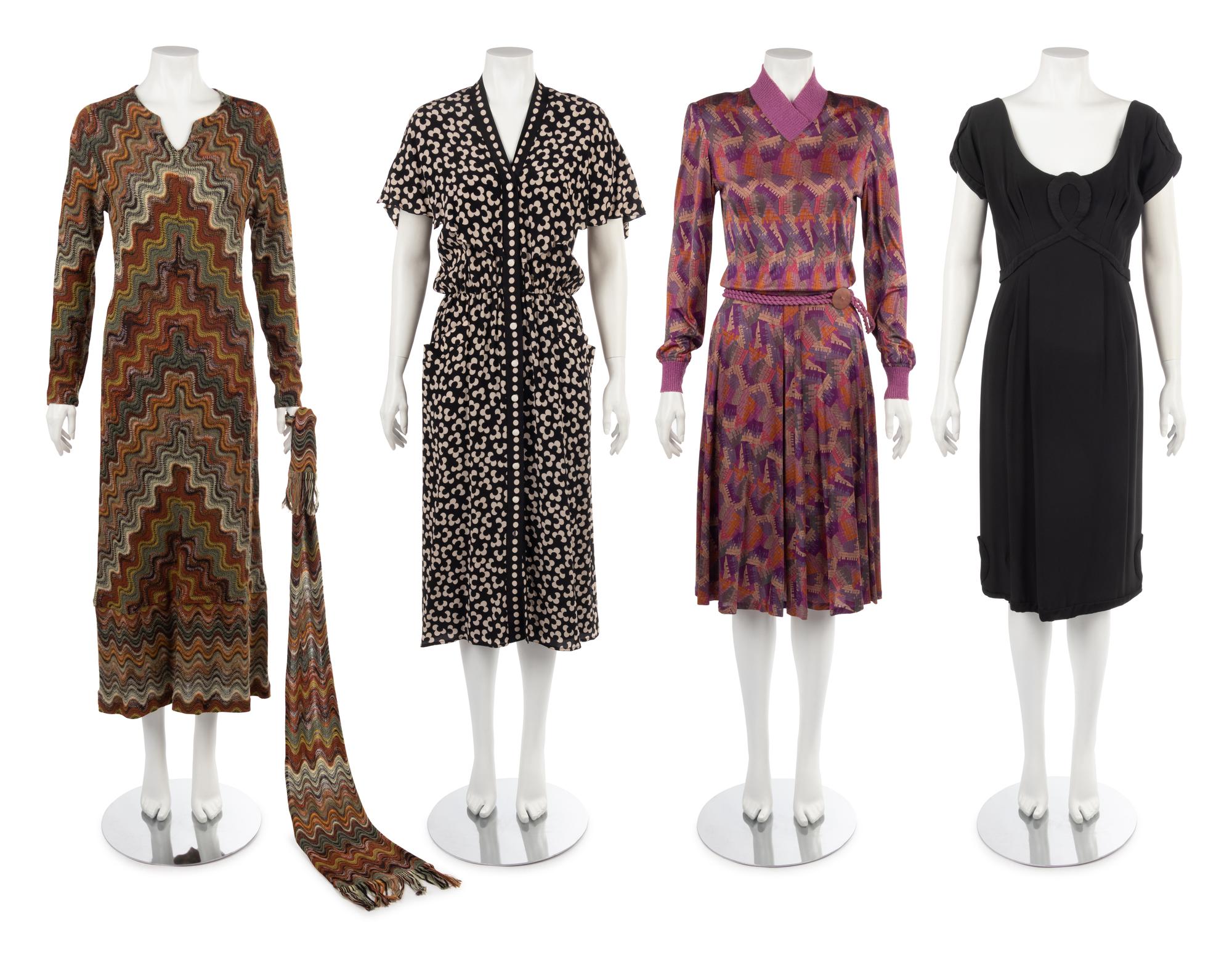 Four Vintage Dresses: One Chloé, One Irene, Two Missoni, 1950s-1980s