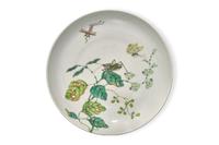 A Chinese Famille Rose Decorated "Cricket and Butterflies" Dish, Qing Dynasty