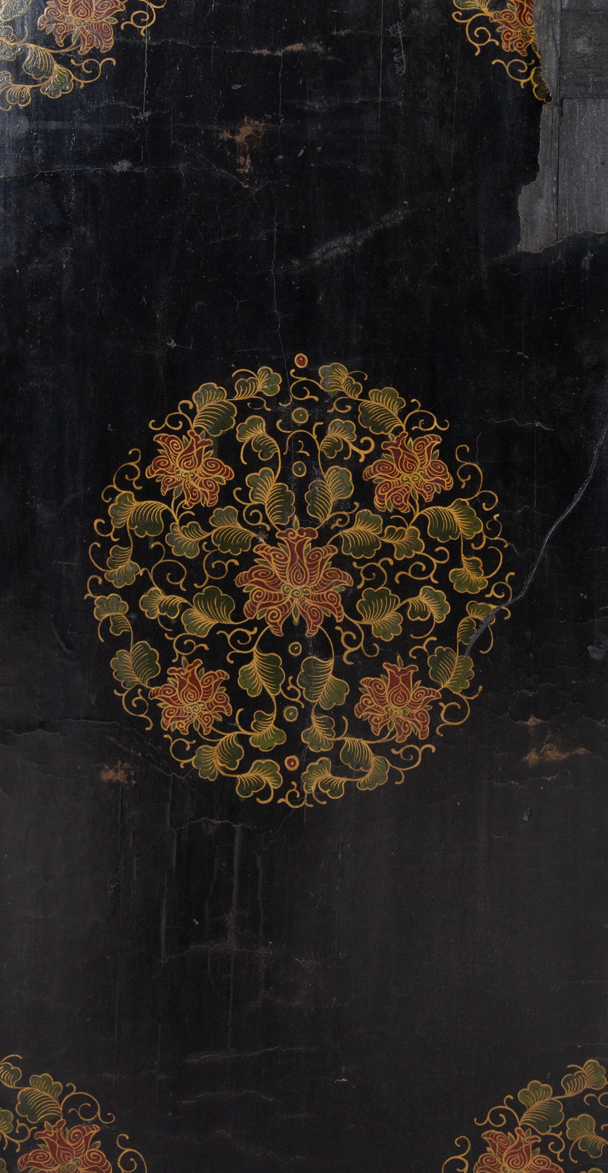 A Chinese Export Lacquer Six-Panel Floor Screen