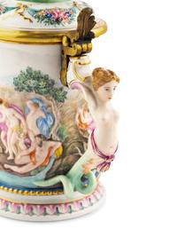 A Capodimonte Style Porcelain Tankard