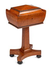A Regency Part Ebonized Yew Wood Tea Poy