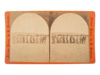 [NATIVE AMERICANS]. BUEHMAN, Henry (1851-1912), photographer. Stereoview of Apache police at San Carlos Reservation. Ca 1870s.