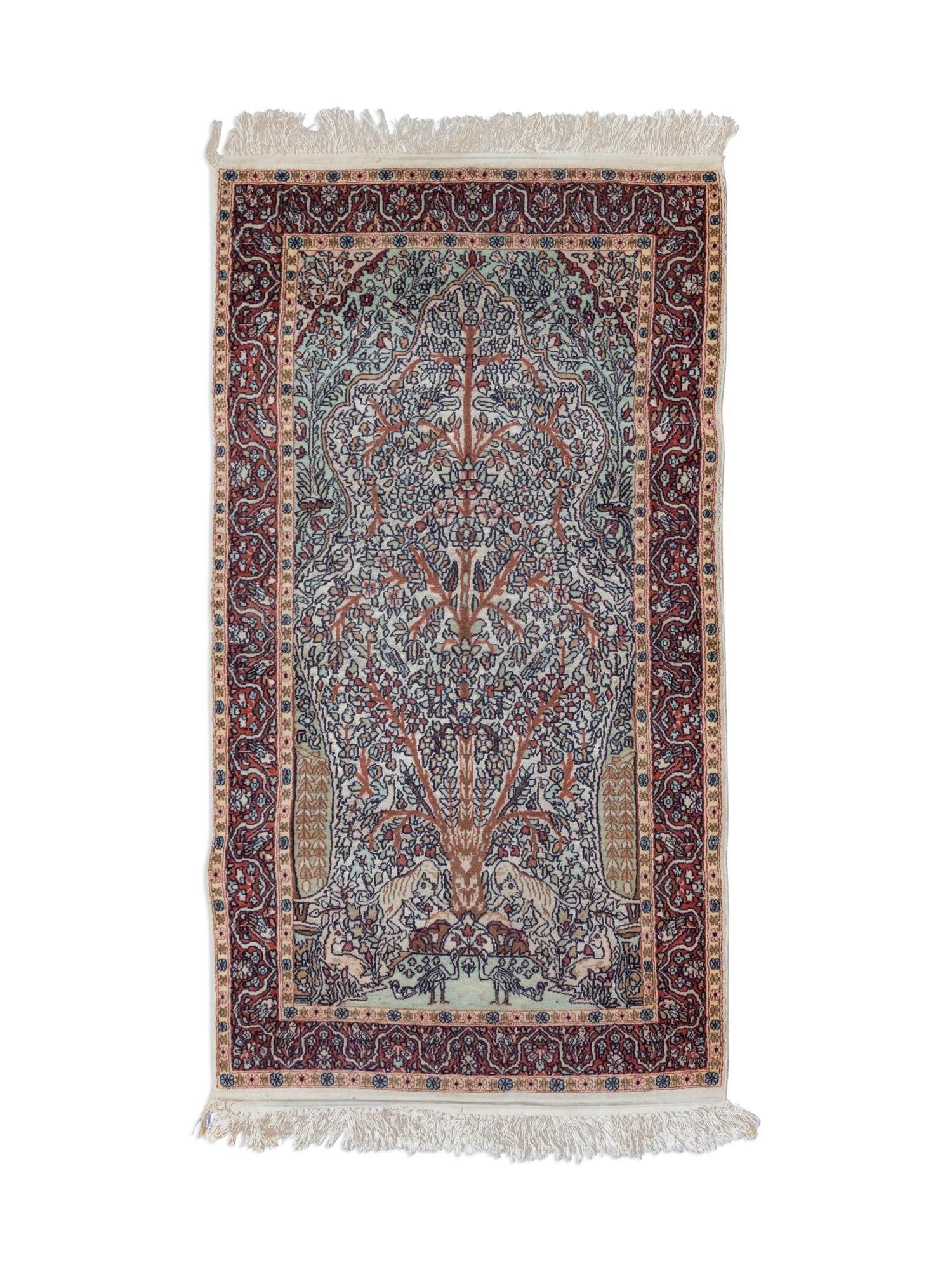 A Kashmir Wool Silk and Cotton Rug