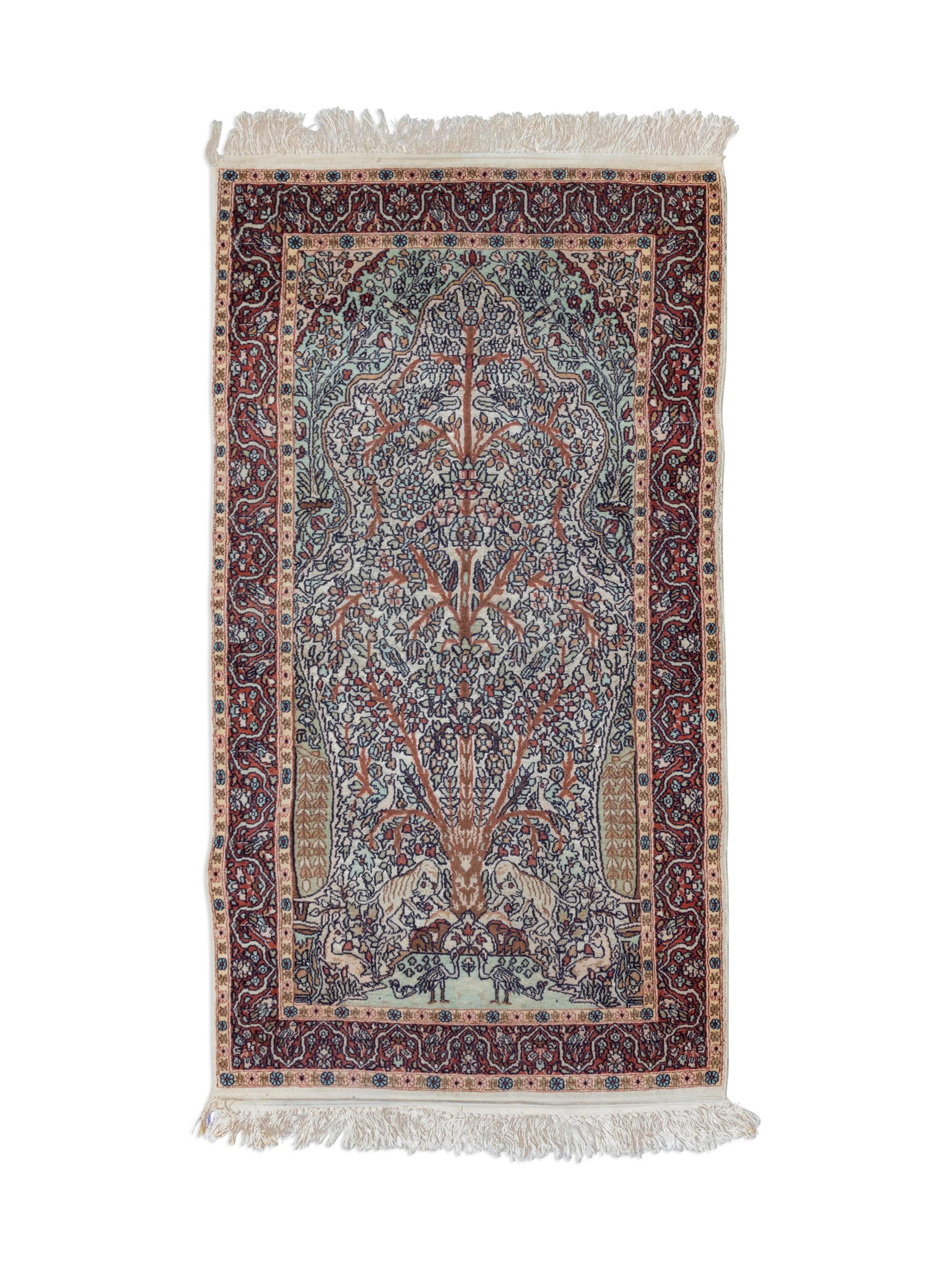 A Kashmir Wool Silk and Cotton Rug