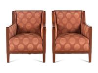 A Pair of Art Deco Style Walnut Armchairs