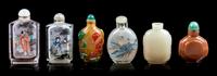Six Chinese Glass Snuff Bottles Height of tallest 3 1/2 inches. — 20TH CENTURY