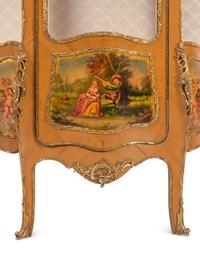 A Louis XV Style Gilt Metal Mounted Painted Vitrine