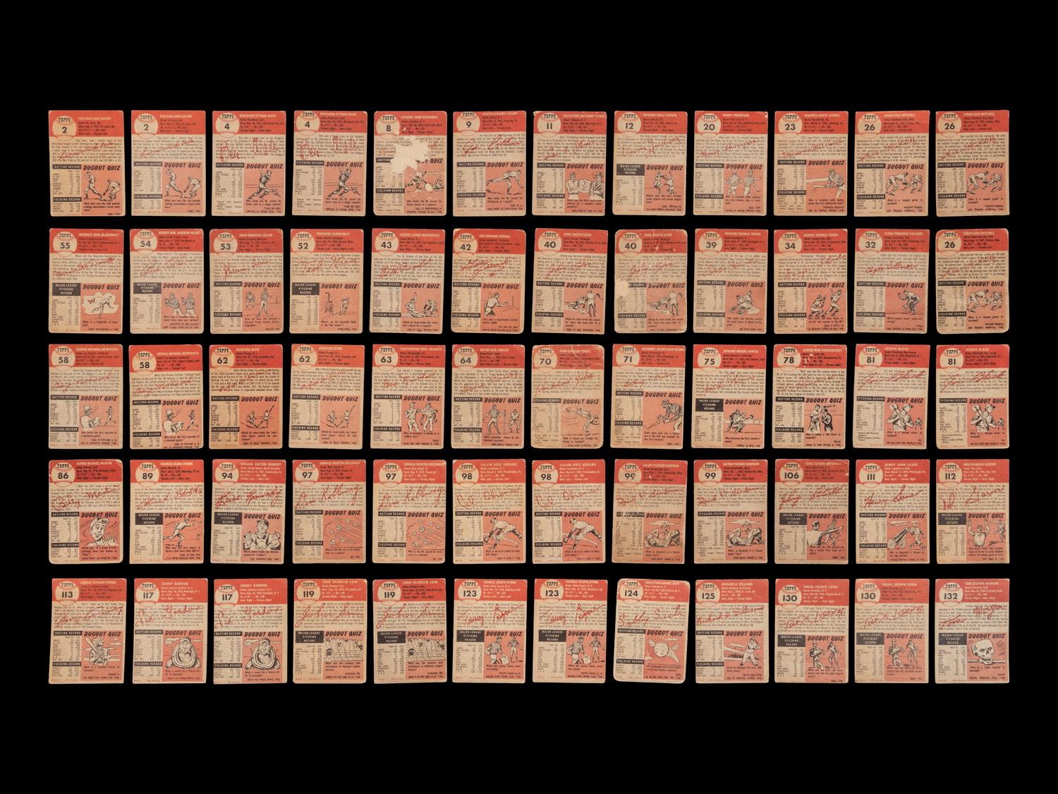 A Group of 95 Assorted 1953 Topps Baseball Cards Including Hall of Famers