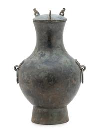 An Archaistic Bronze Hu and Cover
