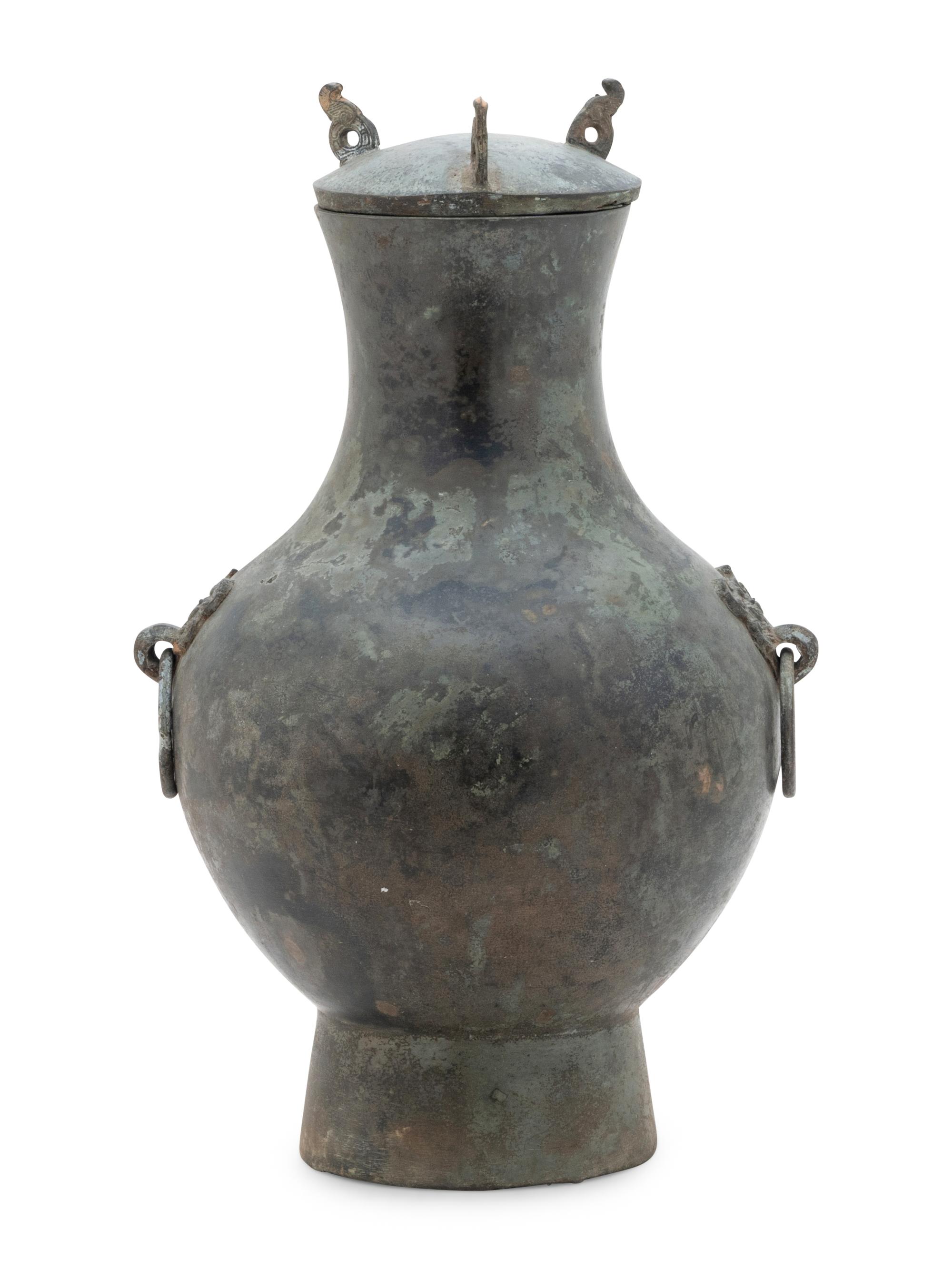 An Archaistic Bronze Hu and Cover