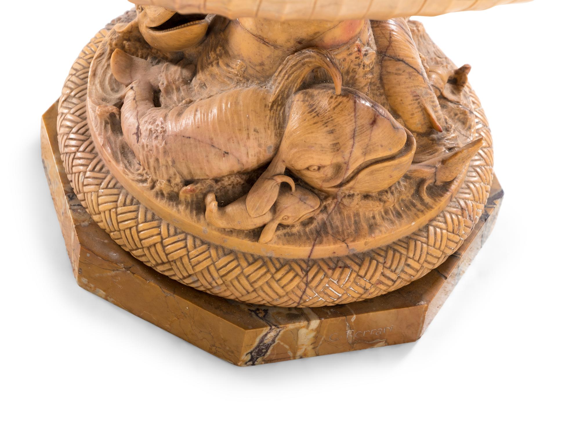A Continental Carved Marble Urn
