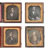 [EARLY PHOTOG.] 30 daguerreotypes of men of varying ages incl. half plate portrait of a painting.