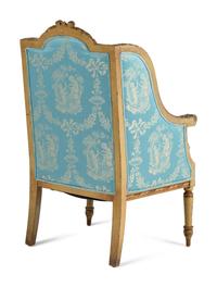 A Pair of Louis XVI Style Painted Bergères