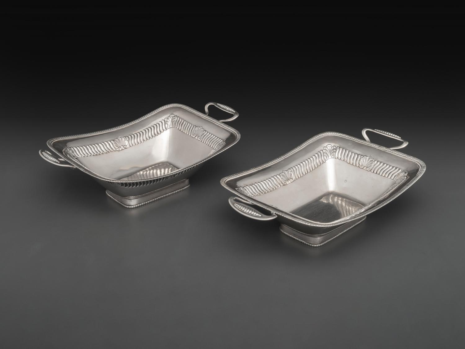 A Pair of American Silver Serving Bowls