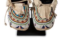 Northern Plains Child's Beaded Hide Moccasins