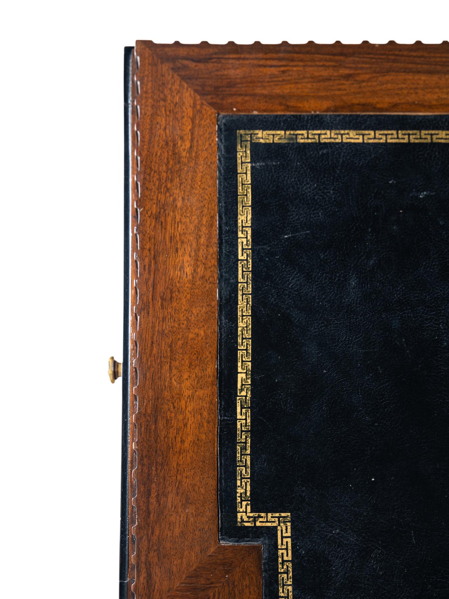 An Art Deco Walnut Pedestal Desk