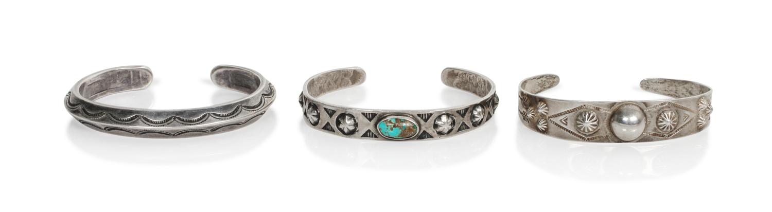 A Carinated Navajo Cuff Bracelet First: length 5 1/2 x opening 3/4 x width 3/8 inches.