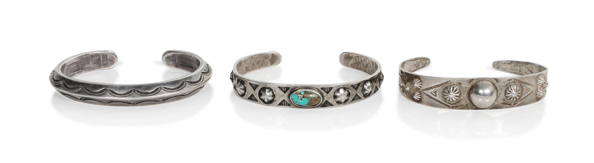A Carinated Navajo Cuff Bracelet First: length 5 1/2 x opening 3/4 x width 3/8 inches.
