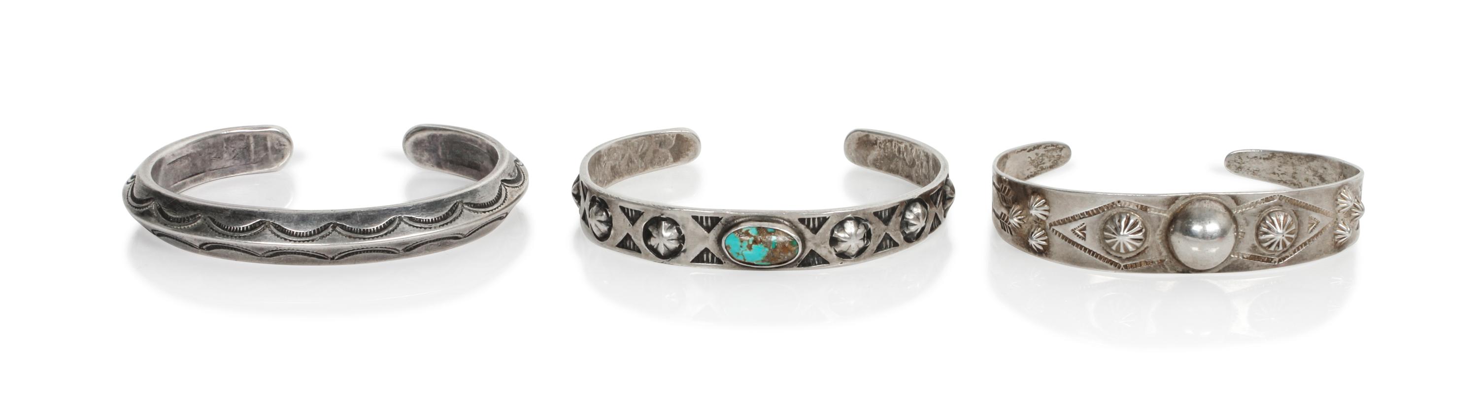 A Carinated Navajo Cuff Bracelet First: length 5 1/2 x opening 3/4 x width 3/8 inches.