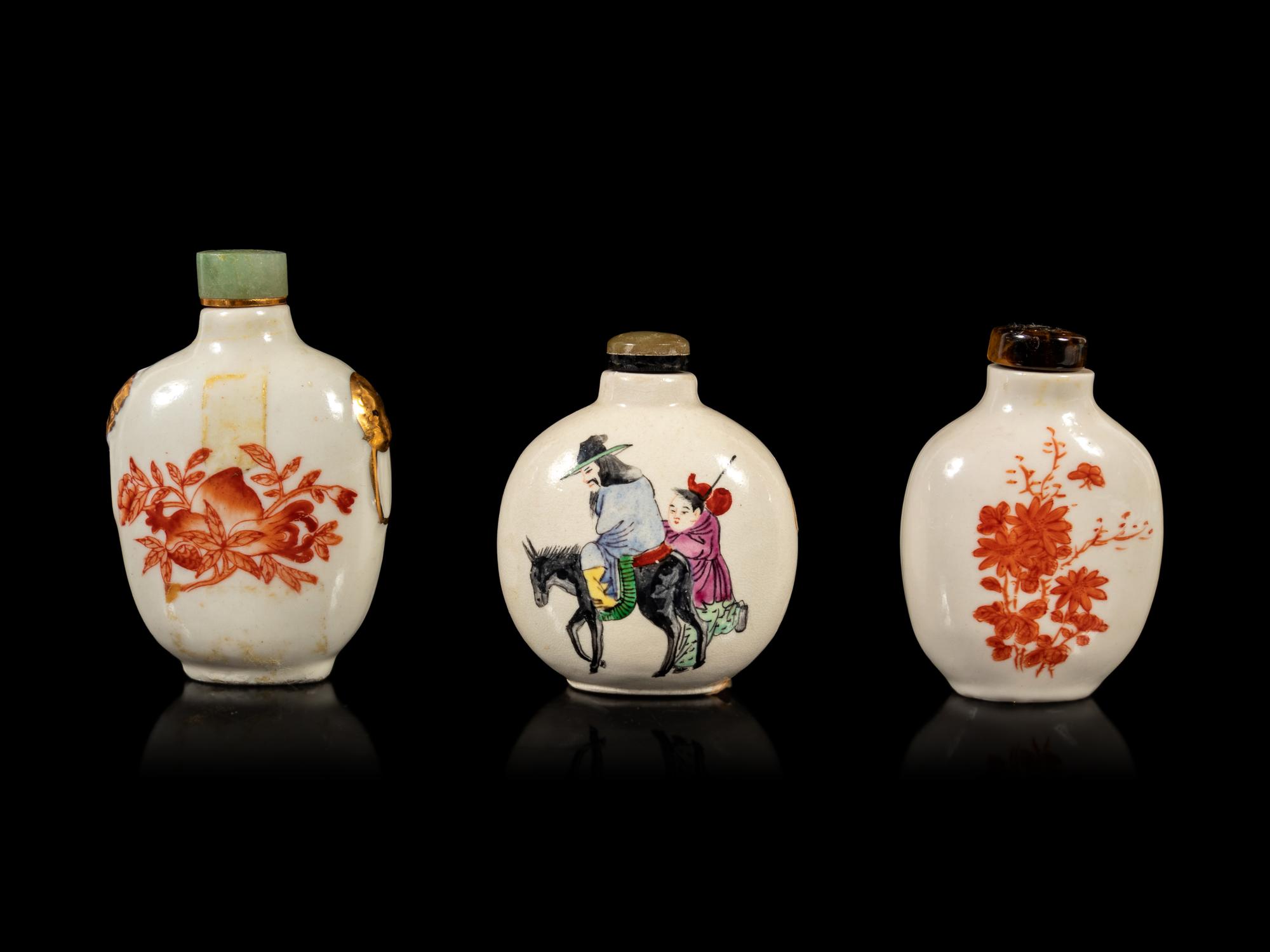 Three Chinese Porcelain Snuff Bottles