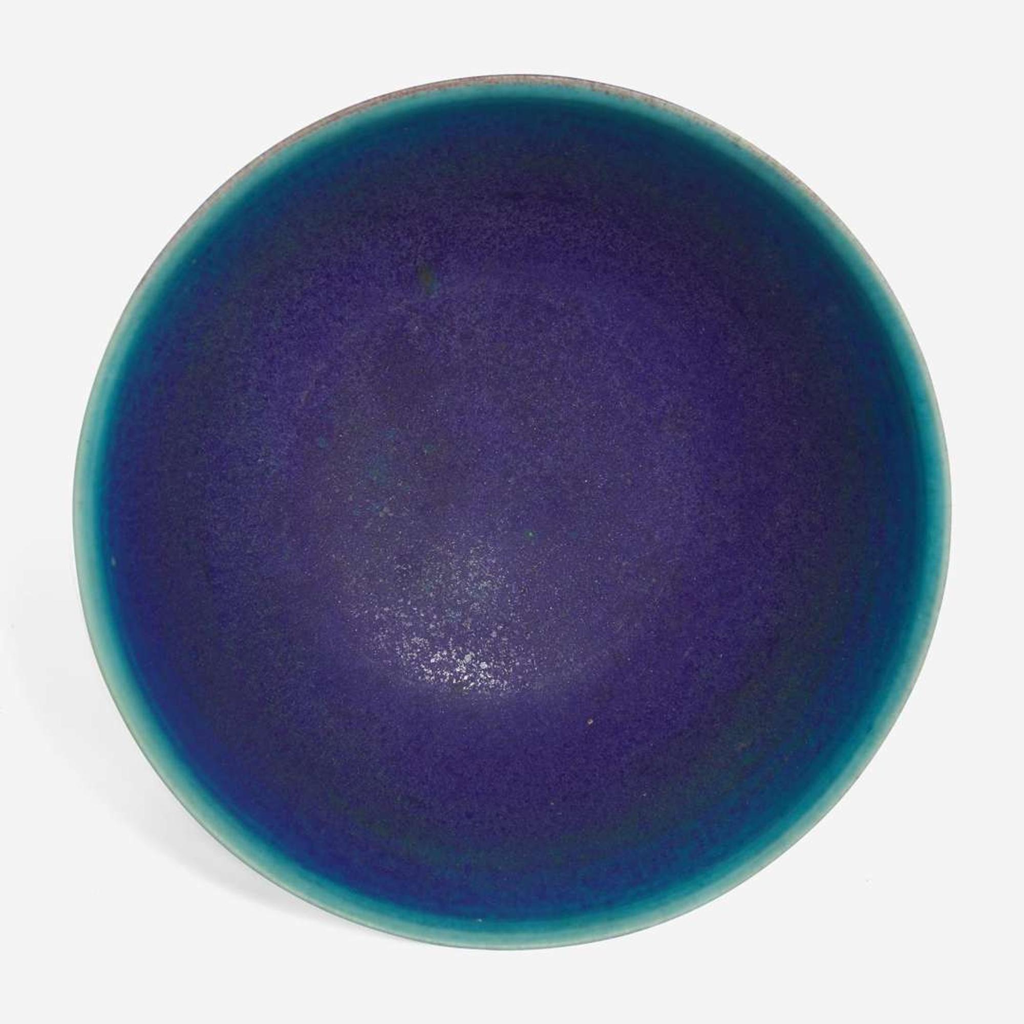 Brother Thomas Bezanson (Canadian-American, 1929-2007) Group of Three Matte Cobalt Vessels, Canada/USA, circa 1970