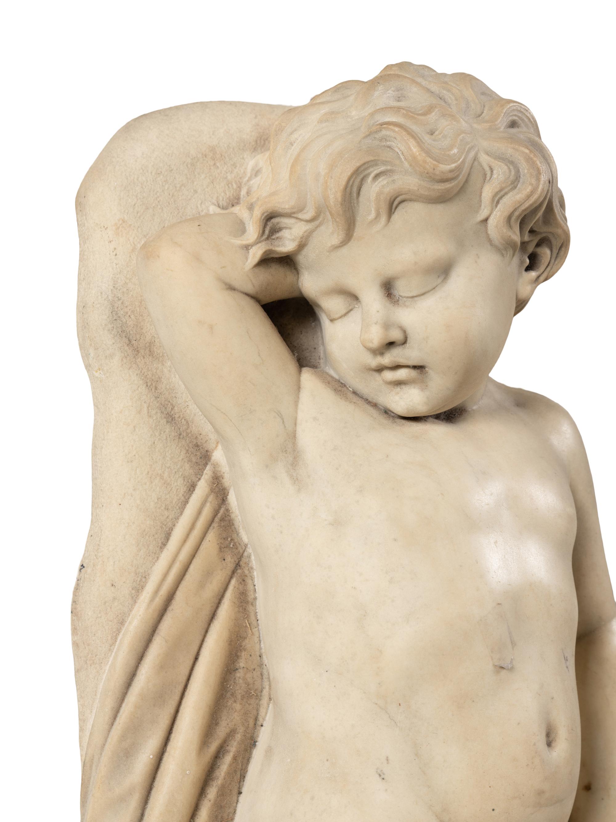 Two Large Composition Sculptures of Putti