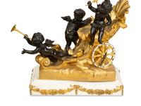 A Raingo Frères Monumental Gilt Bronze Chariot Clock