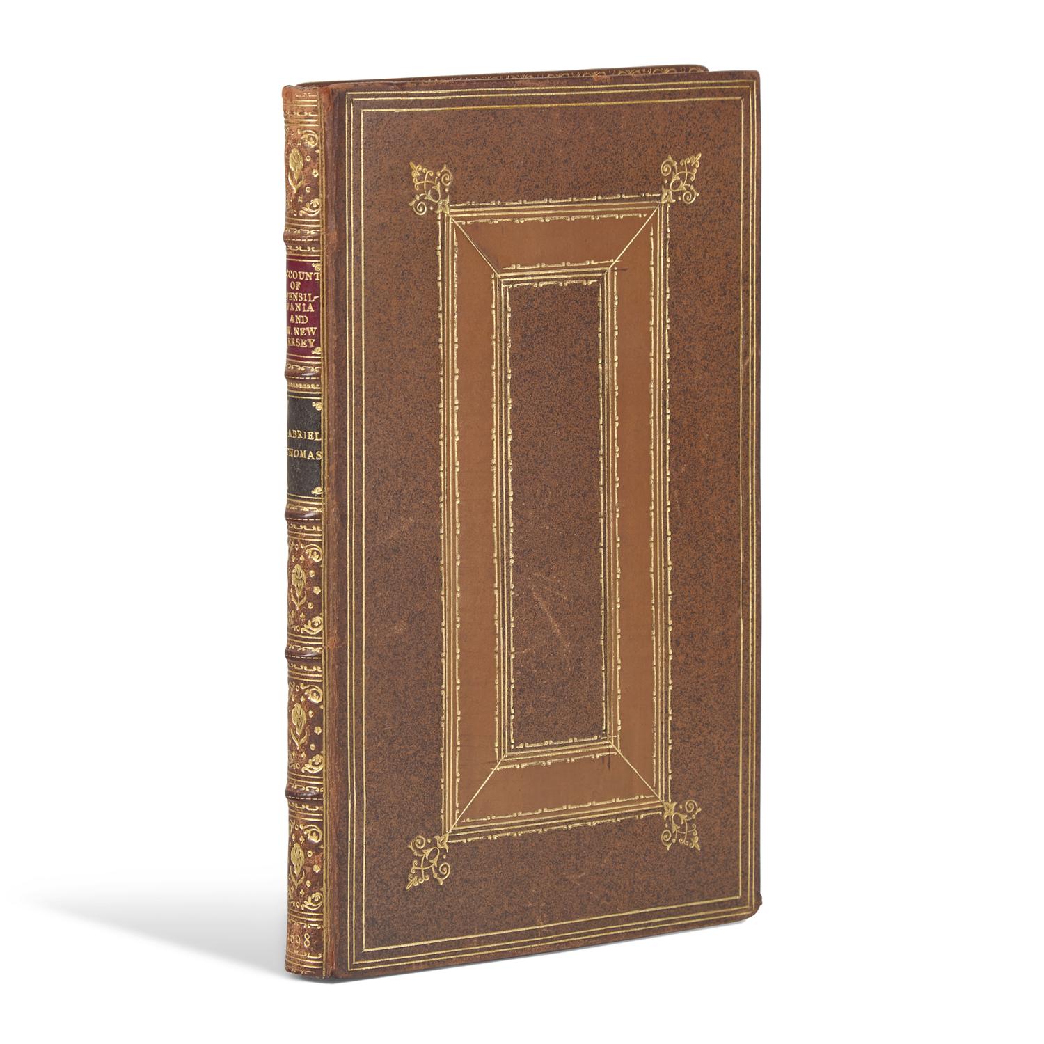 [Americana] Thomas, Gabriel. An Historical and Geographical Account of the Province and Country of Pensilvania; and of West-New-Jersey in America...With a Map of both Countries