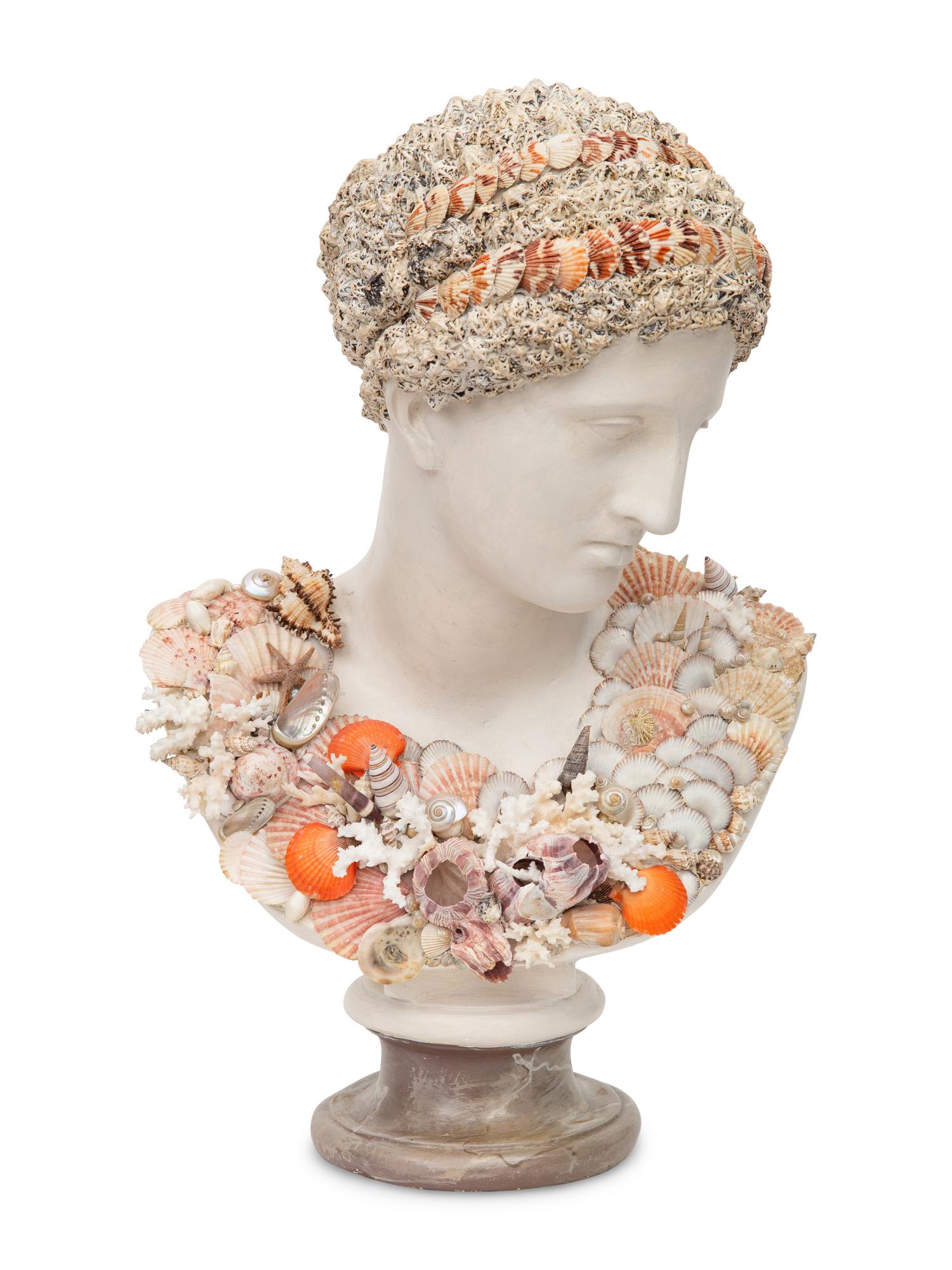 A Shell-Encrusted Bust