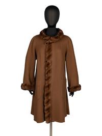 Revillon, Reversible Cashmere Coat with Mink Trim