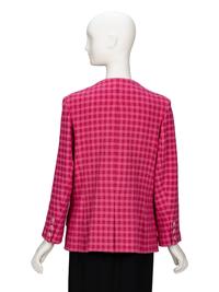 Chanel, Raspberry Plaid Tweed Blazer