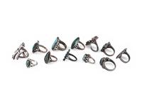 An Assortment of Navajo and Zuni Silver and Turquoise Rings