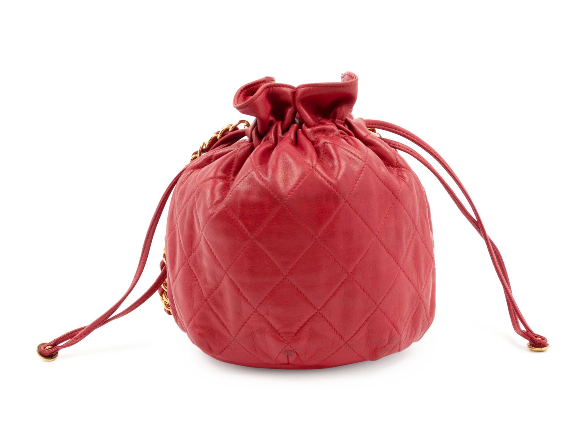 Chanel Quilted Leather Drawstring Bag, 1986-89
