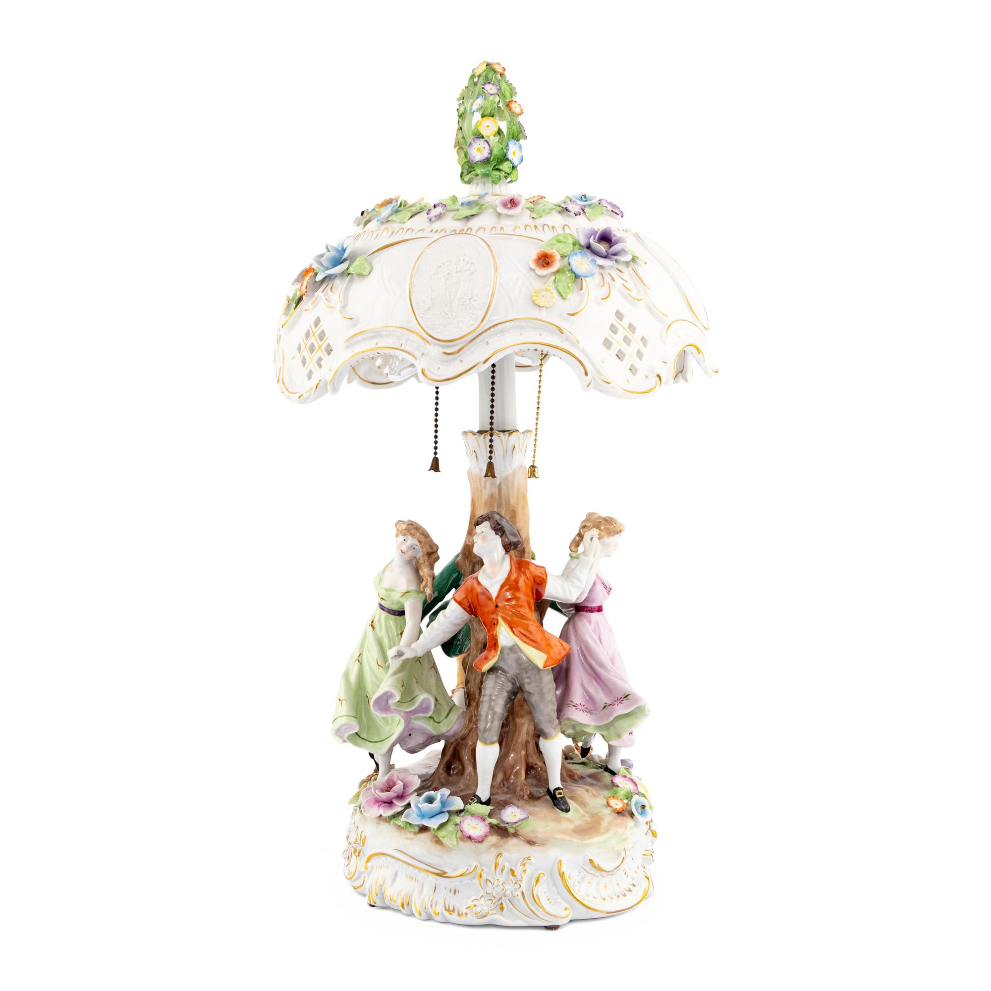 A German Porcelain Figural Table Lamp