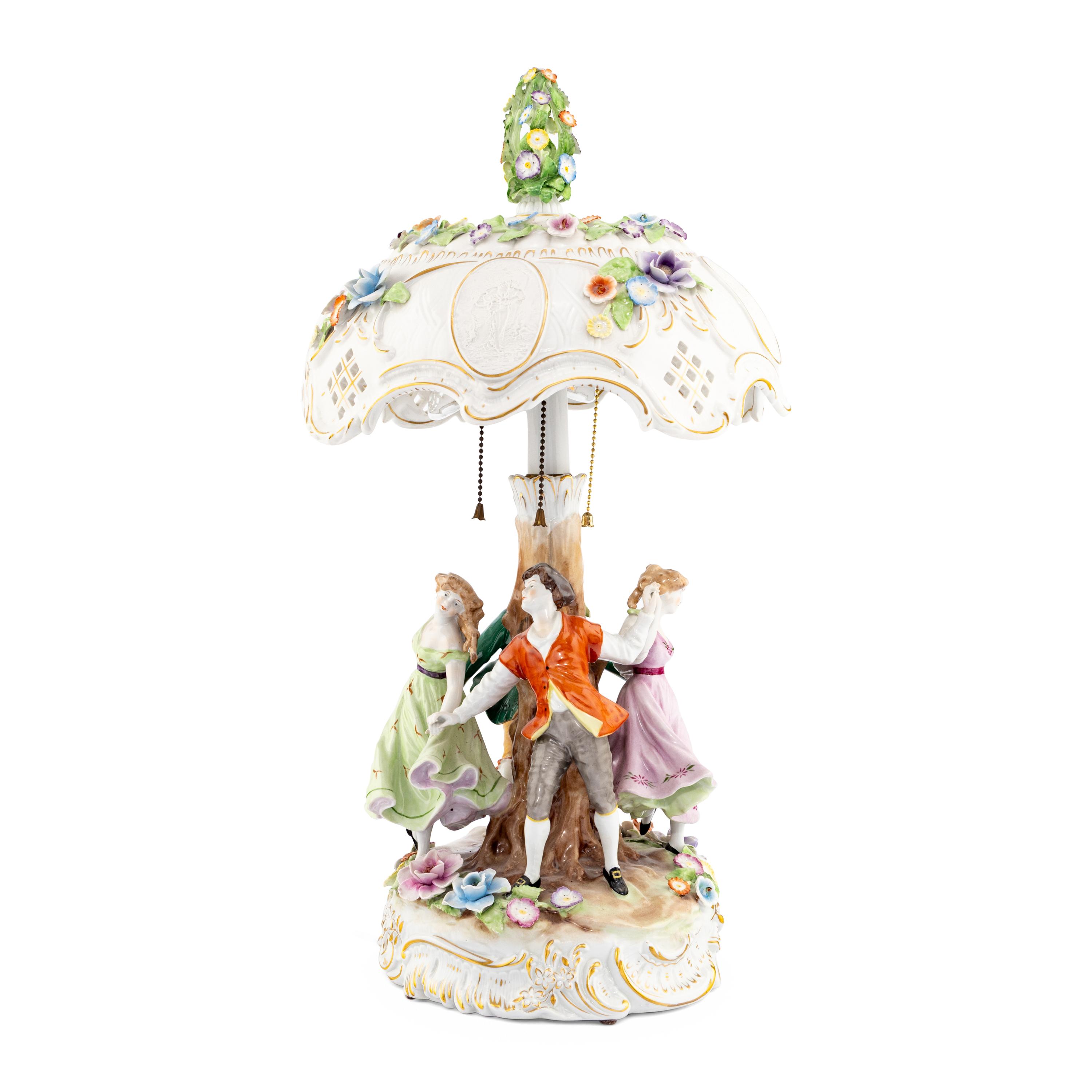 A German Porcelain Figural Table Lamp