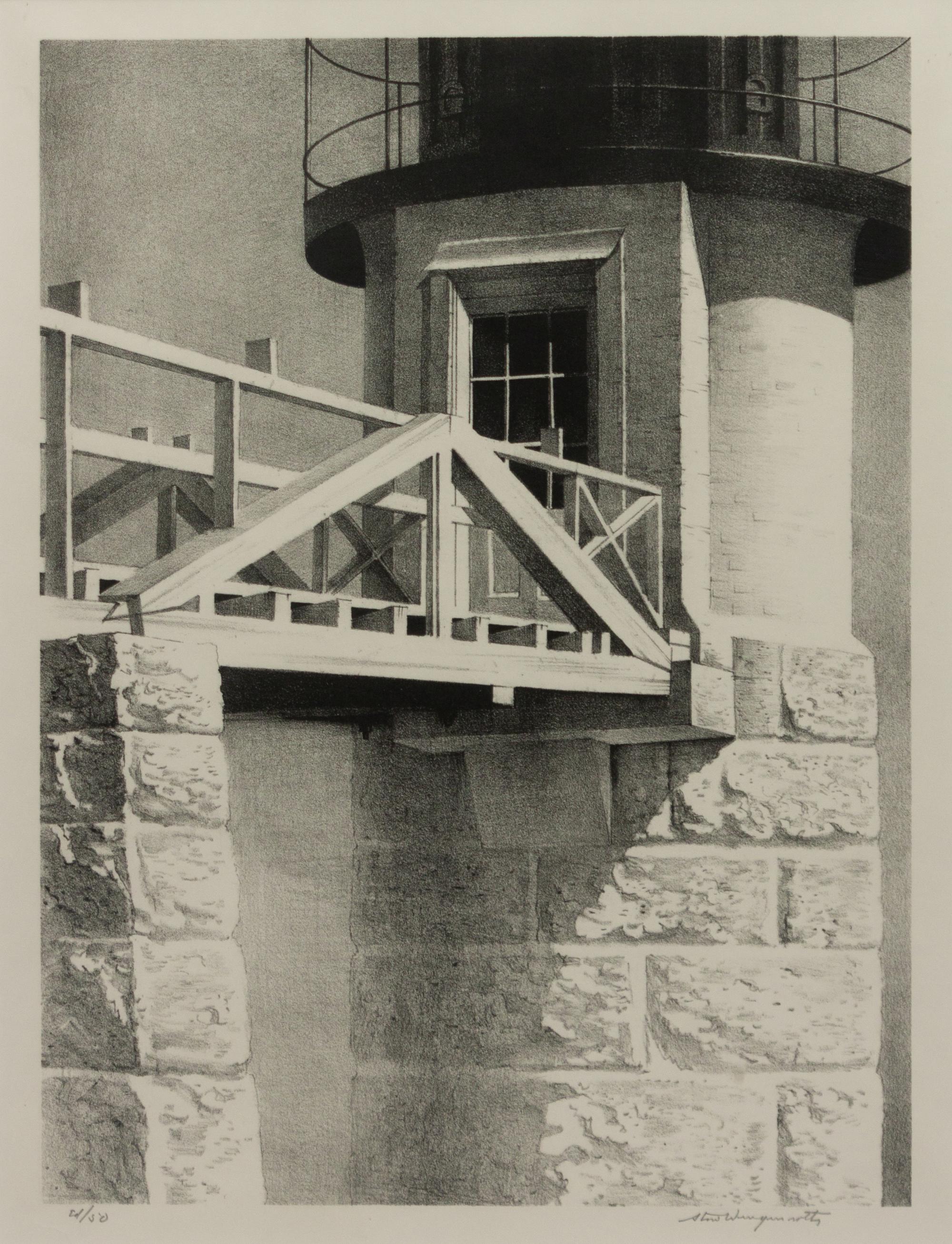A group of six prints of Port Clyde, Maine ( Fog Bell; Corbett's Pond , 1965; Ebb Tide , 1944; Harbor at Port Clyde , 1939; Marshall's Point , 1939; Tower Door, Marshall Point Lighthouse , 1954)