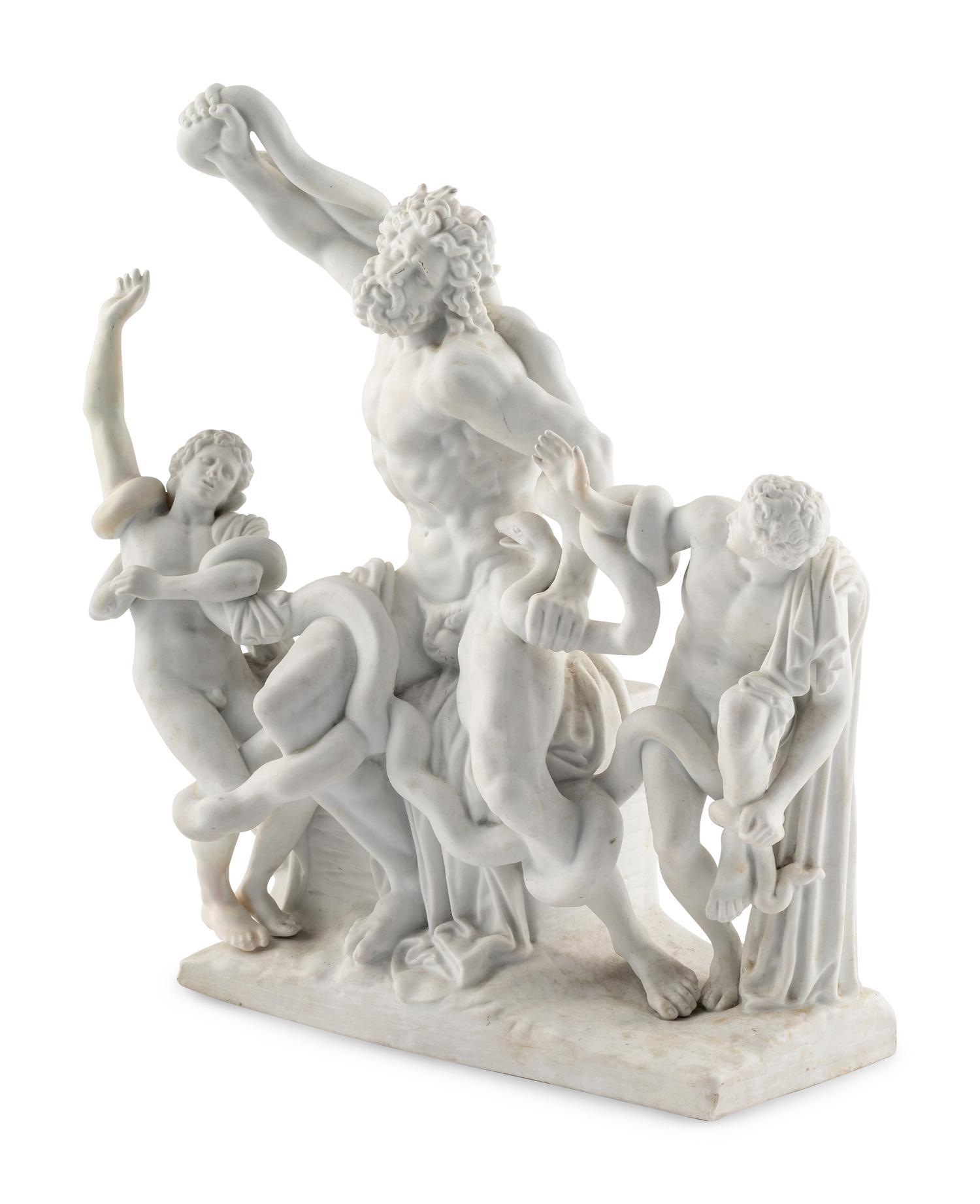 A Parianware Figural Group Depicting Laocoön and His Sons After the Antique