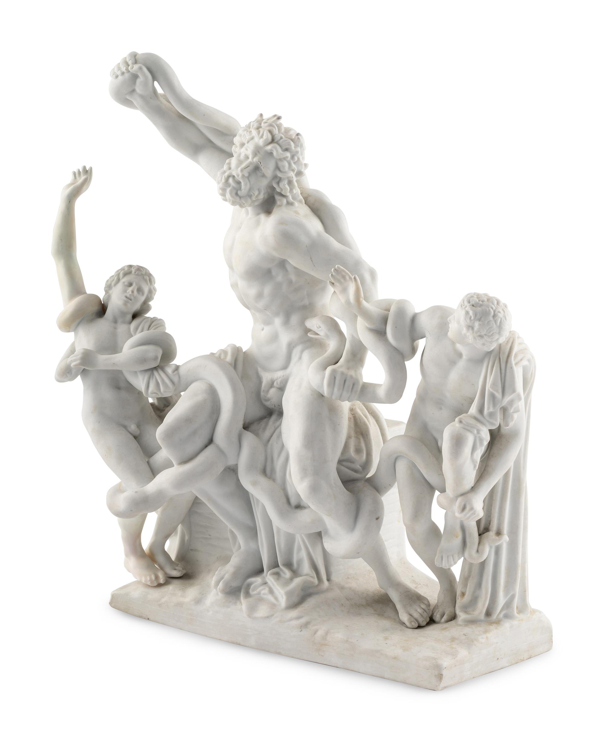 A Parianware Figural Group Depicting Laocoön and His Sons After the Antique