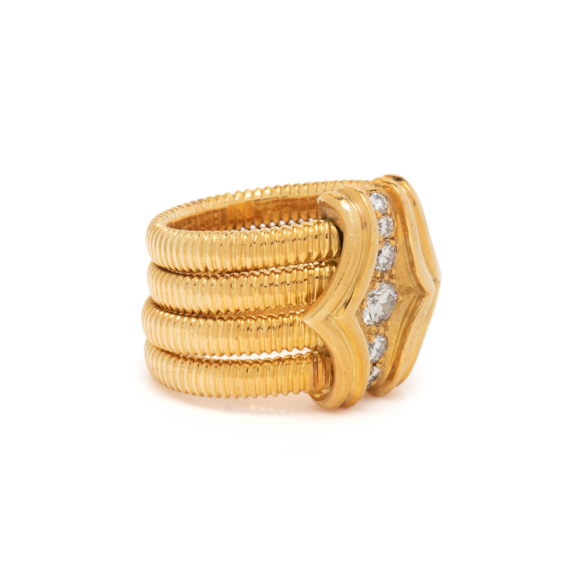 SEIDENGANG, YELLOW GOLD AND DIAMOND HAREM RING