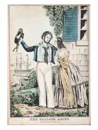 A ' Sailor's Adieu ' Hand Colored Lithograph