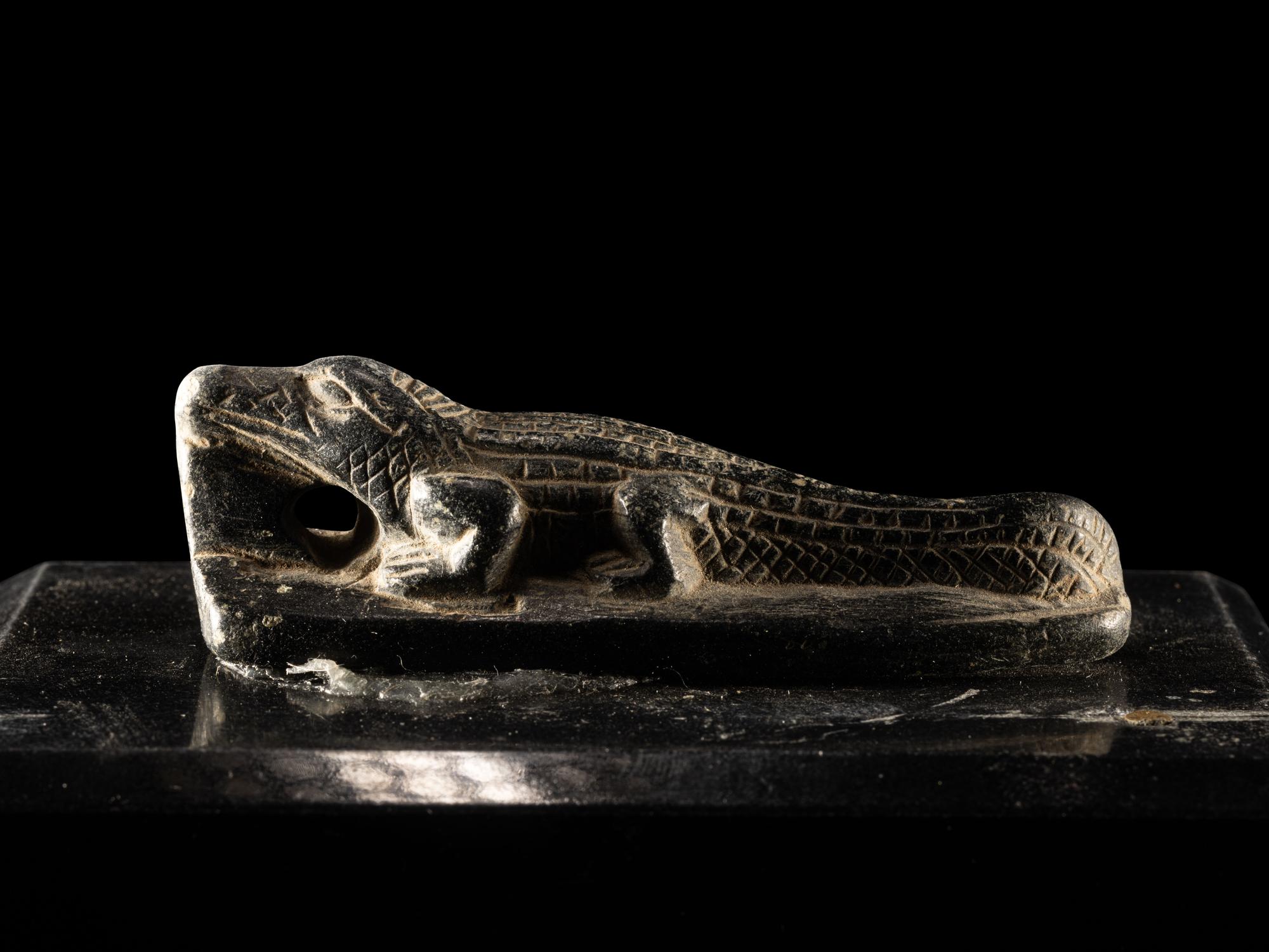 An Egyptian Black Stone Crocodile