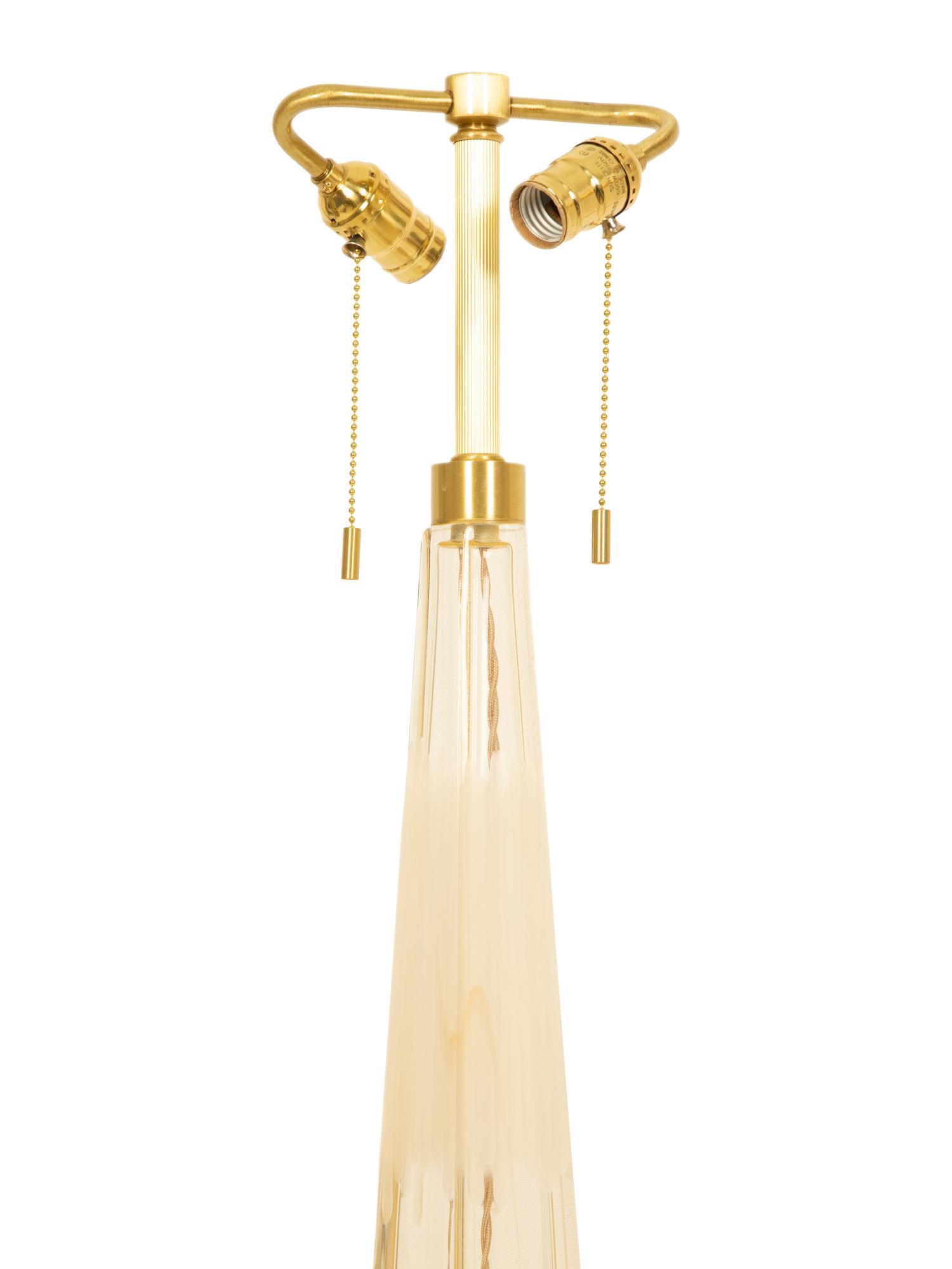 A Pair of Modernist Murano Glass Table Lamps