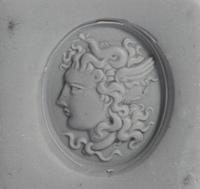 A Neoclassical Gold and Carnelian Finger Ring with a Head of Medusa